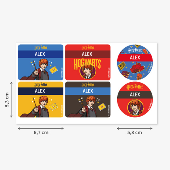Etichette per borracce e lunch box di Harry Potter