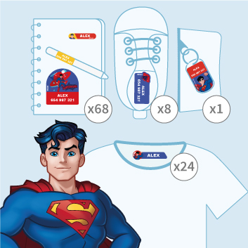 Pack etiquetas Superman