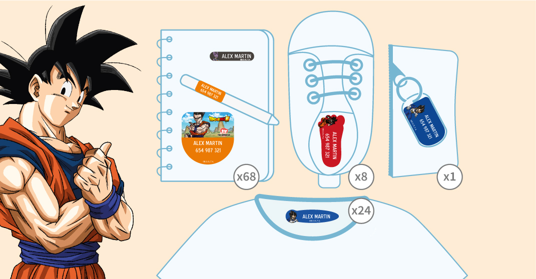 Pack etiquetes Dragon Ball