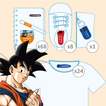 Pack etichette di Dragon Ball