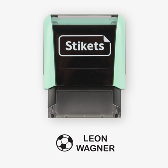 Personalisierter Stempel in Mintpastell