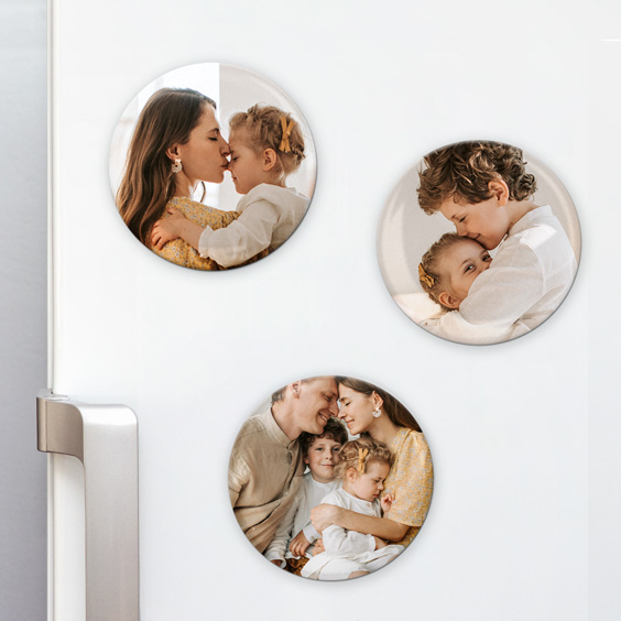 Magnets pour frigo souvenirs ronds personnalisés 56 mm 