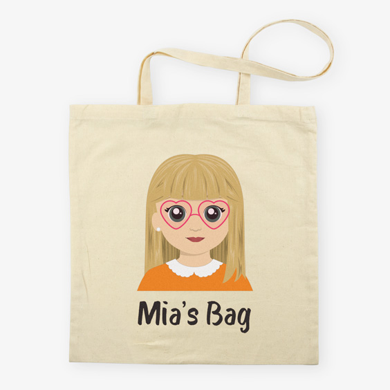 Bossa tote bag personalitzada de cotó amb icona i Twinie®️