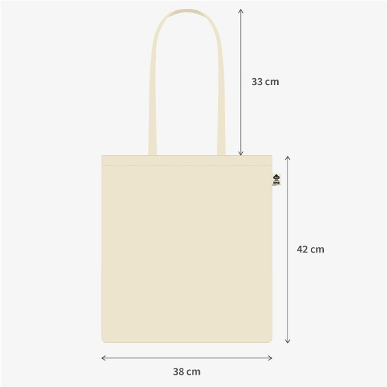 Personalised Beige Organic Cotton Tote Bag with Icon and Twinie®️