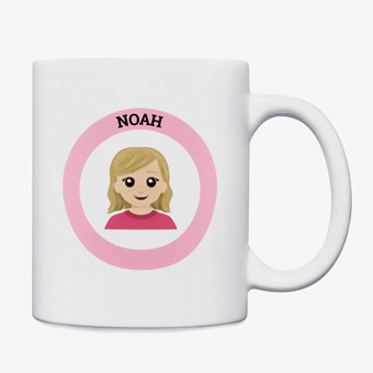Tazza personalizzata in ceramica con icona o Twinie®️ formato rotondo