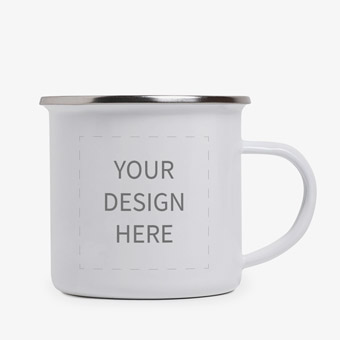 Tazza vintage personalizzata in metallo con foto e nome