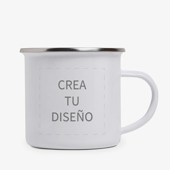 Taza personalizada vintage metálica con foto y nombre