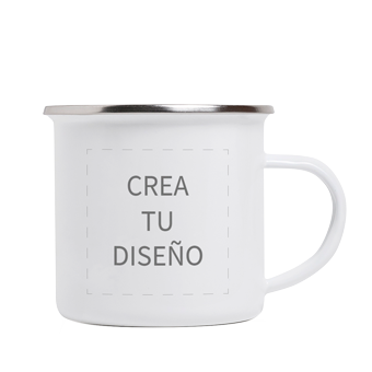 Taza personalizada vintage metálica con foto y nombre