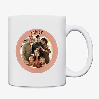 Tazza personalizzata in ceramica con foto rotonda