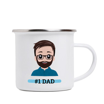 Taza personalizada vintage metálica con icono o Twinie®️