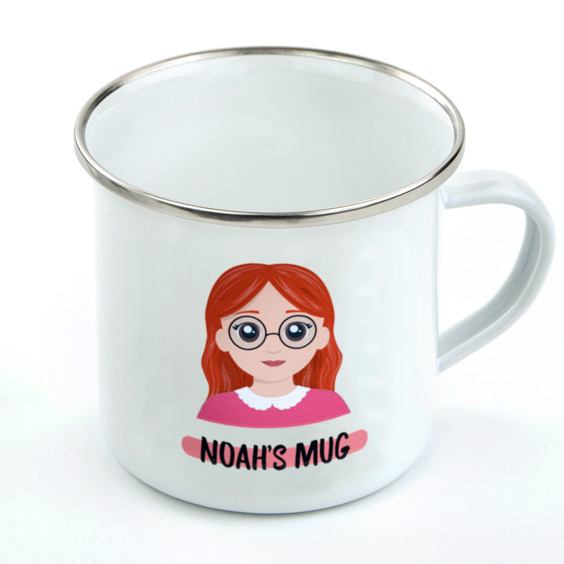 Taza personalizada vintage metálica con icono o Twinie®️