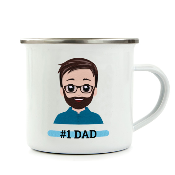 Taza personalizada vintage metálica con icono o Twinie®️