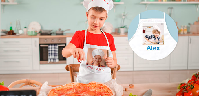 Personalised Kitchen Apron for Kids with Photo
