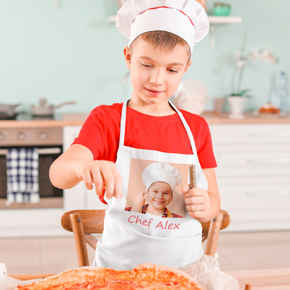 Tablier de cuisine personnalisé pour enfants avec photo