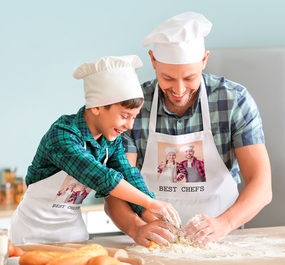 Delantal de cocina con foto para niños personalizado