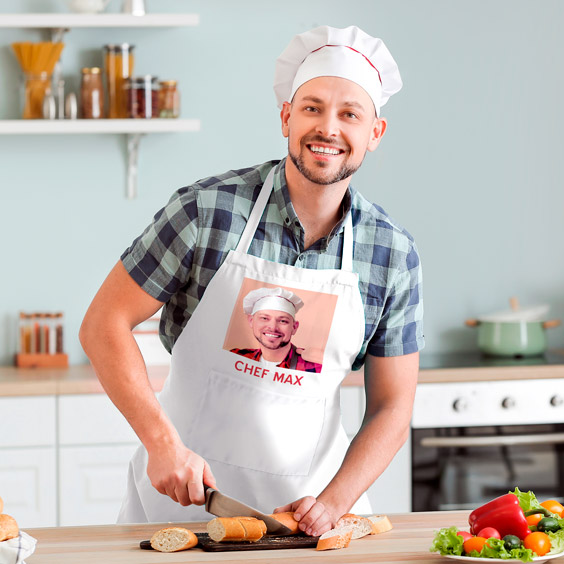 Tablier de cuisine personnalisé pour adultes avec photo