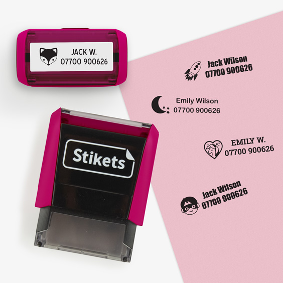 Fuchsia custom stamp for marking clothes and objects