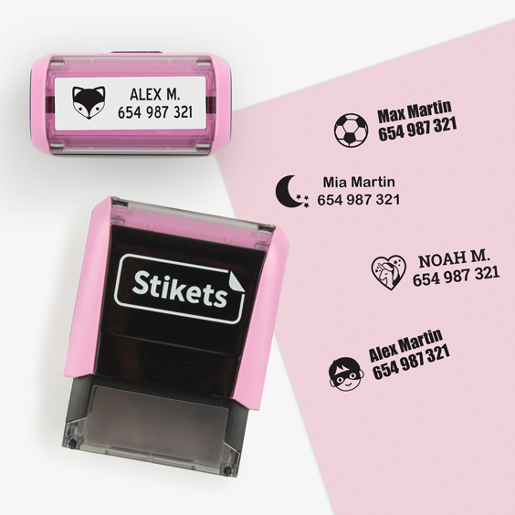 ​Pink pastel custom stamp for marking clothes and objects