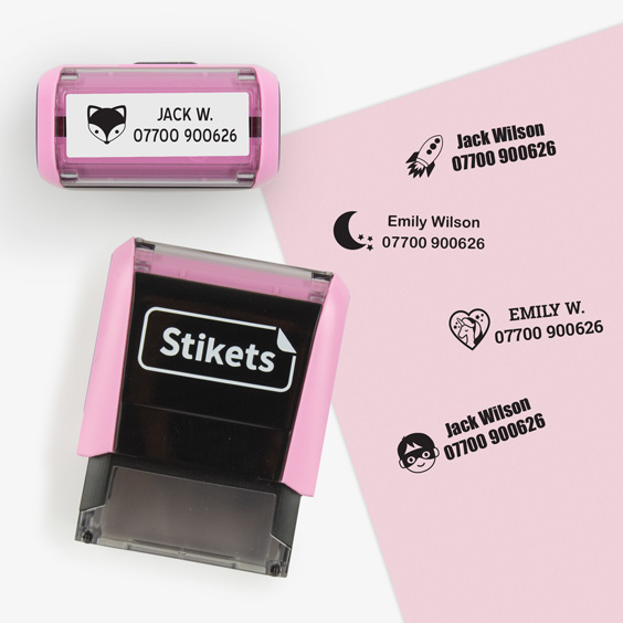Timbr personalizat roz pastel pentru marcarea hainelor si obiectelor