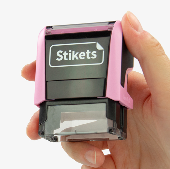 Timbr personalizat roz pastel pentru marcarea hainelor si obiectelor