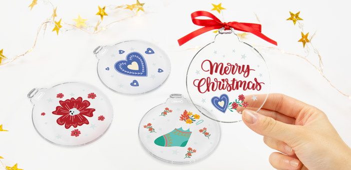 Pack de bolas de Navidad de metacrilato con clásicos navideños