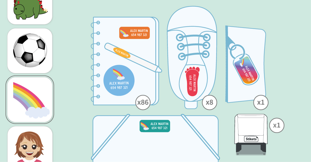 Personalised Labels and Stamp Pack – Custom-Made for School and Nursery