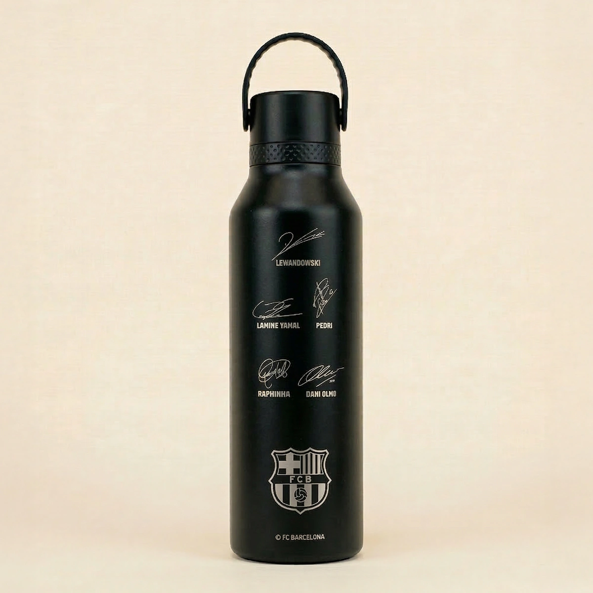 Gourde Barça Runbott 600 ml personnalisée – noire avec signatures