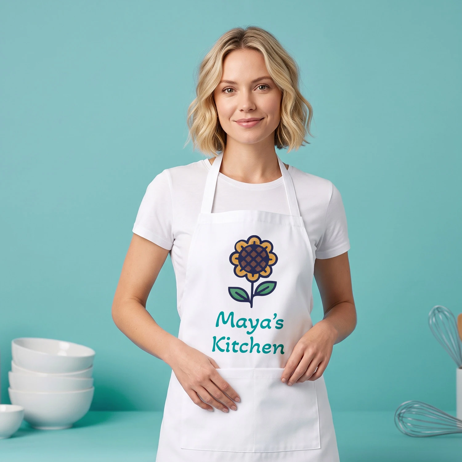 Delantal de cocina personalizado con nombre para adultos Delantal de cocina personalizado con nombre para adultos
