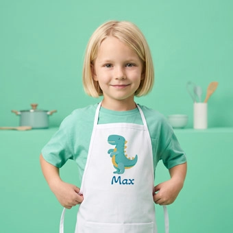Delantal de cocina personalizado con nombre para niños