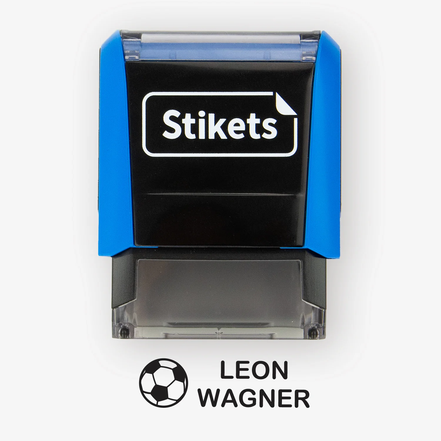 Rechteckiger personalisierter Namensstempel für Textilien und Gegenstände Rechteckiger personalisierter Namensstempel für Textilien und Gegenstände