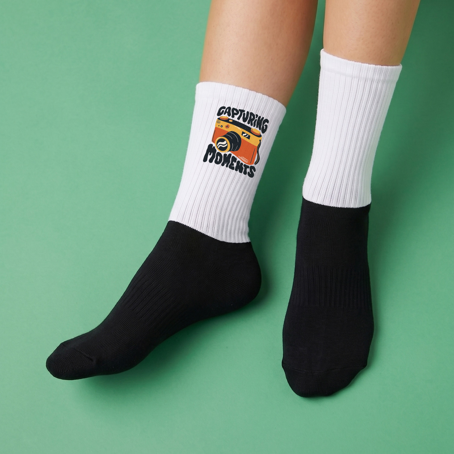 ID 5399 Black Foot Sublimated Socks 186
