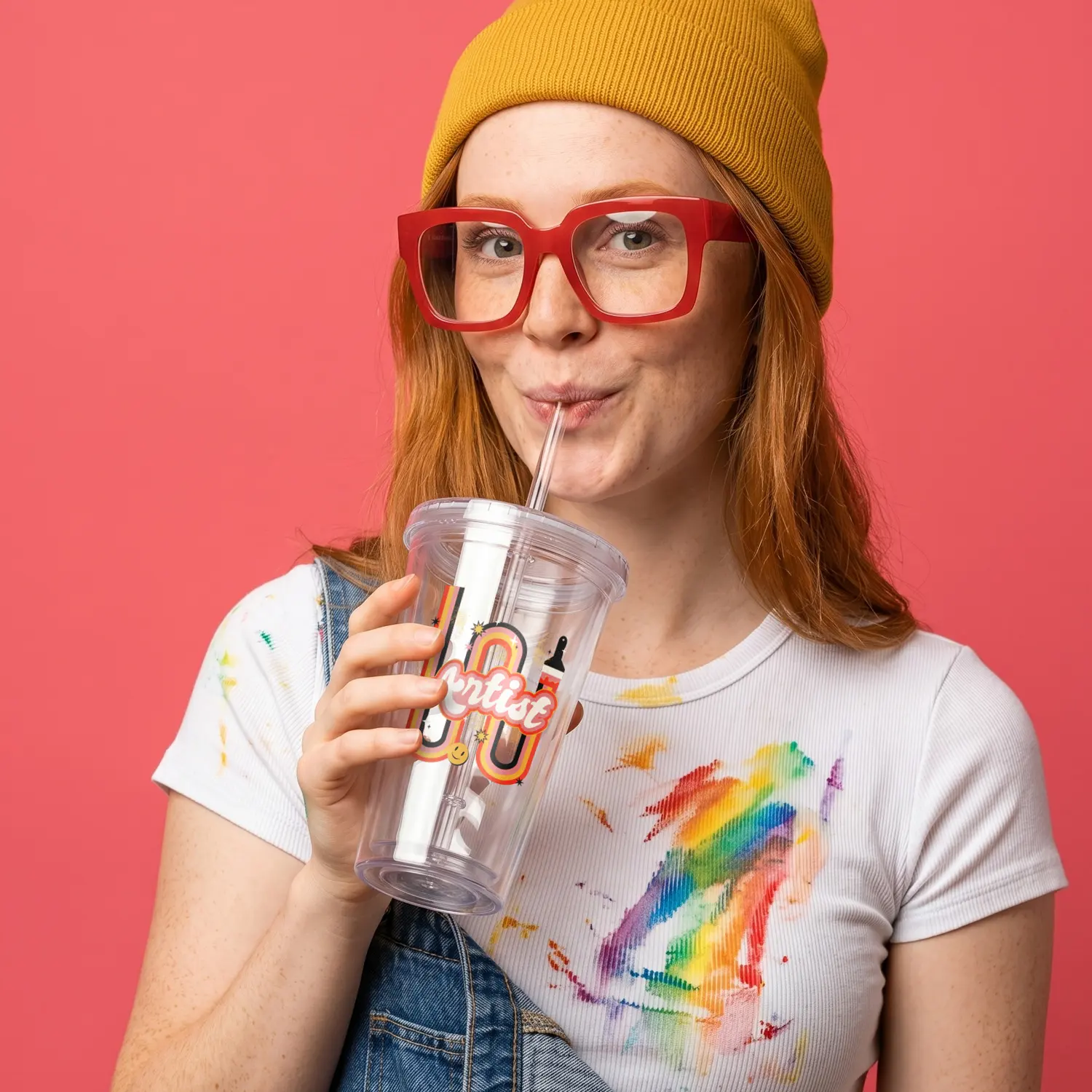 ID 5409 Double Wall Clear Plastic Tumbler (16 oz) - 751