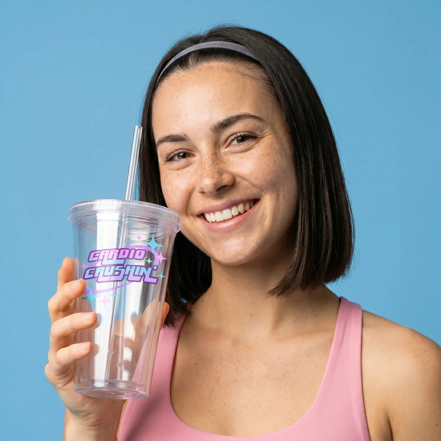 ID 5409 Double Wall Clear Plastic Tumbler (16 oz) - 751