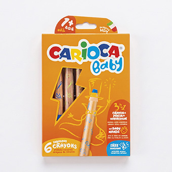 Carioca Baby 3 in 1 Colouring Pencils 6 pcs + Sharpener