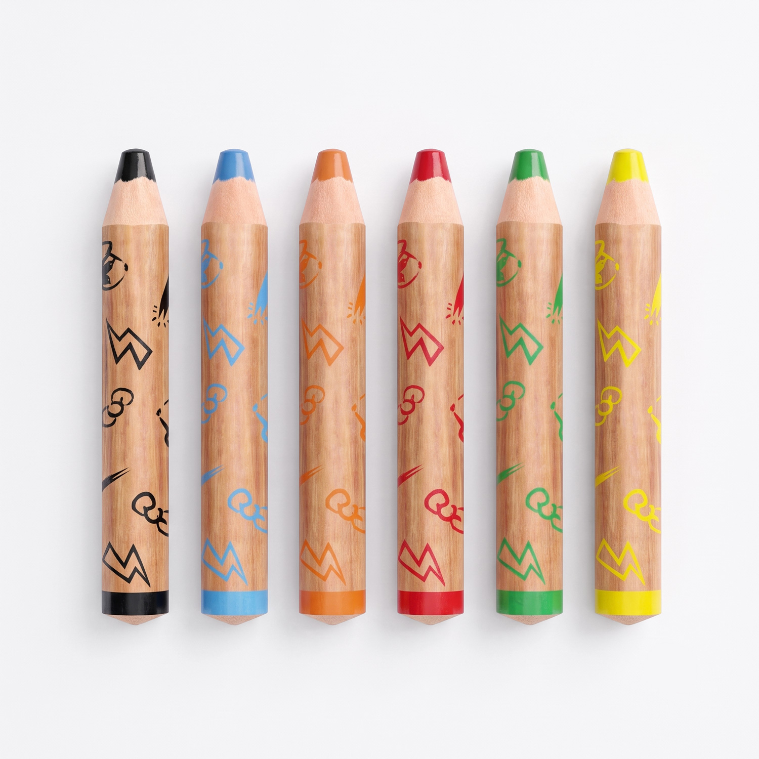 Carioca Baby 3 in 1 Colouring Pencils 6 pcs + Sharpener