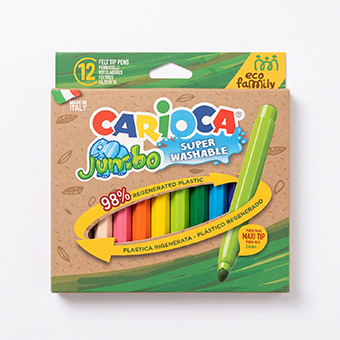Carioca Eco Family Maxi Jumbo Tip Felt Pens – Pack of 12