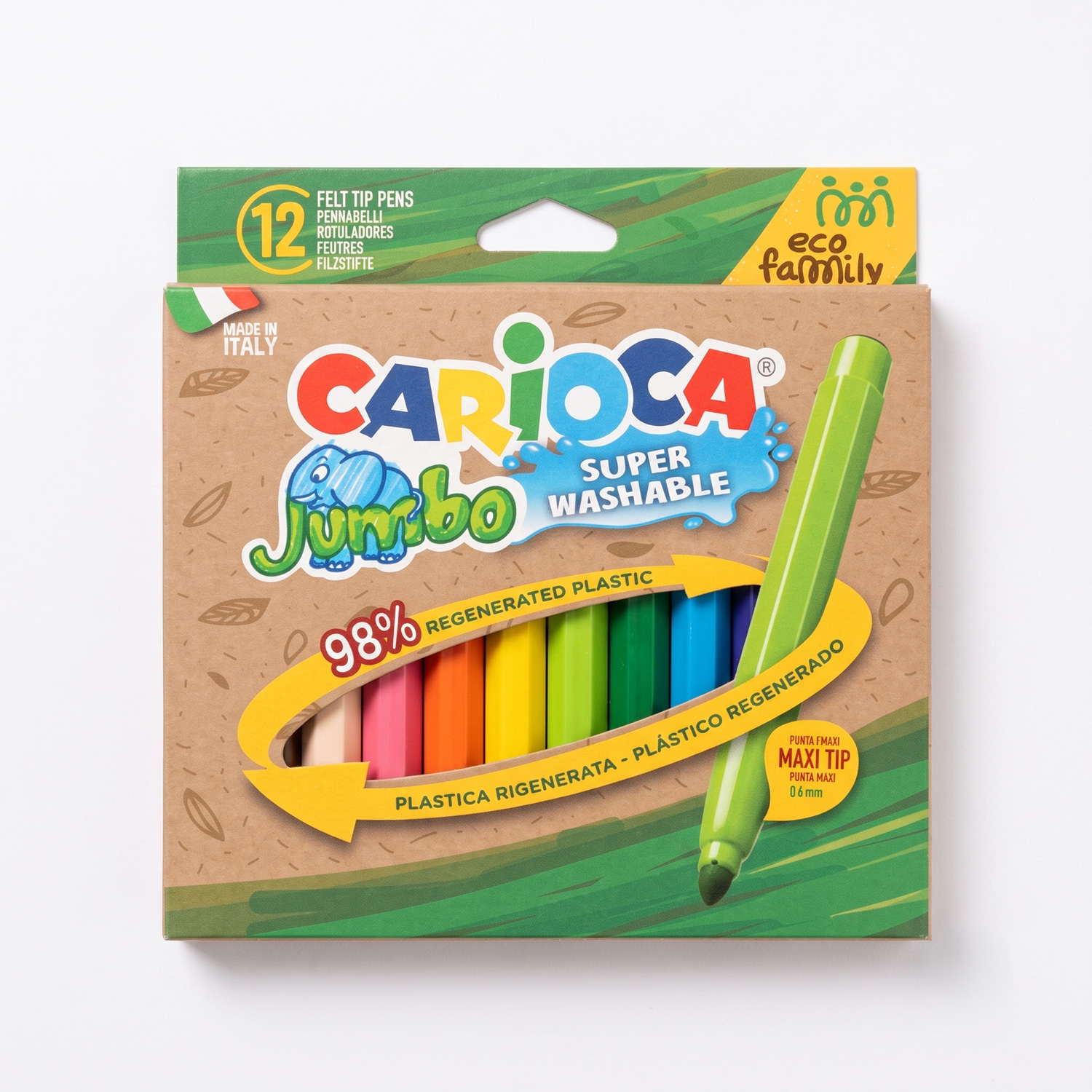 Carioca Eco Family Filzstifte Maxi-Jumbo-Spitze – 12 Stück Carioca Eco Family Filzstifte Maxi-Jumbo-Spitze – 12 Stück