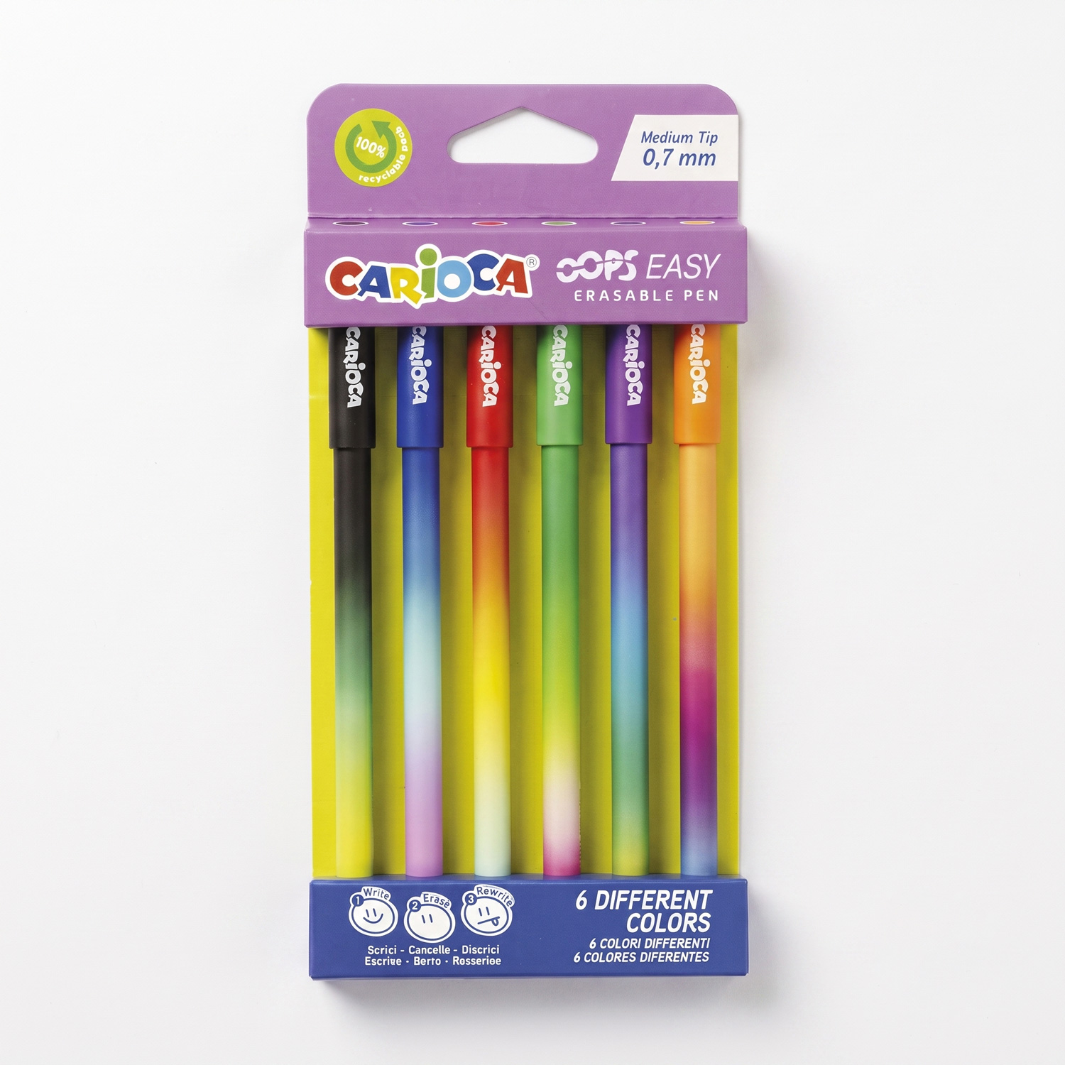 Löschbare Kugelschreiber Oops Easy Carioca – 6er-Pack Löschbare Kugelschreiber Oops Easy Carioca – 6er-Pack