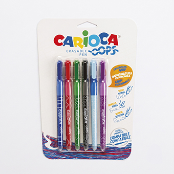 Carioca Oops Erasable Ballpoint Pens Assorted Pack of 6