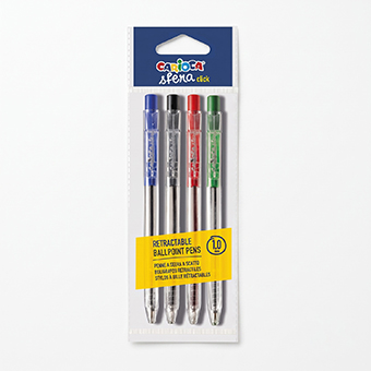 Carioca Sfera Click Assorted Colour Ballpoint Pens – Pack of 4