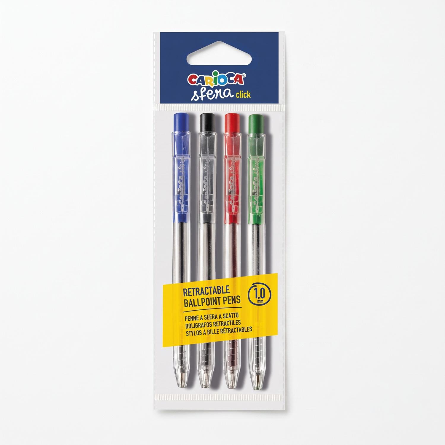 Carioca Sfera Click Kugelschreiber in verschiedenen Farben – 4er-Pack Carioca Sfera Click Kugelschreiber in verschiedenen Farben – 4er-Pack