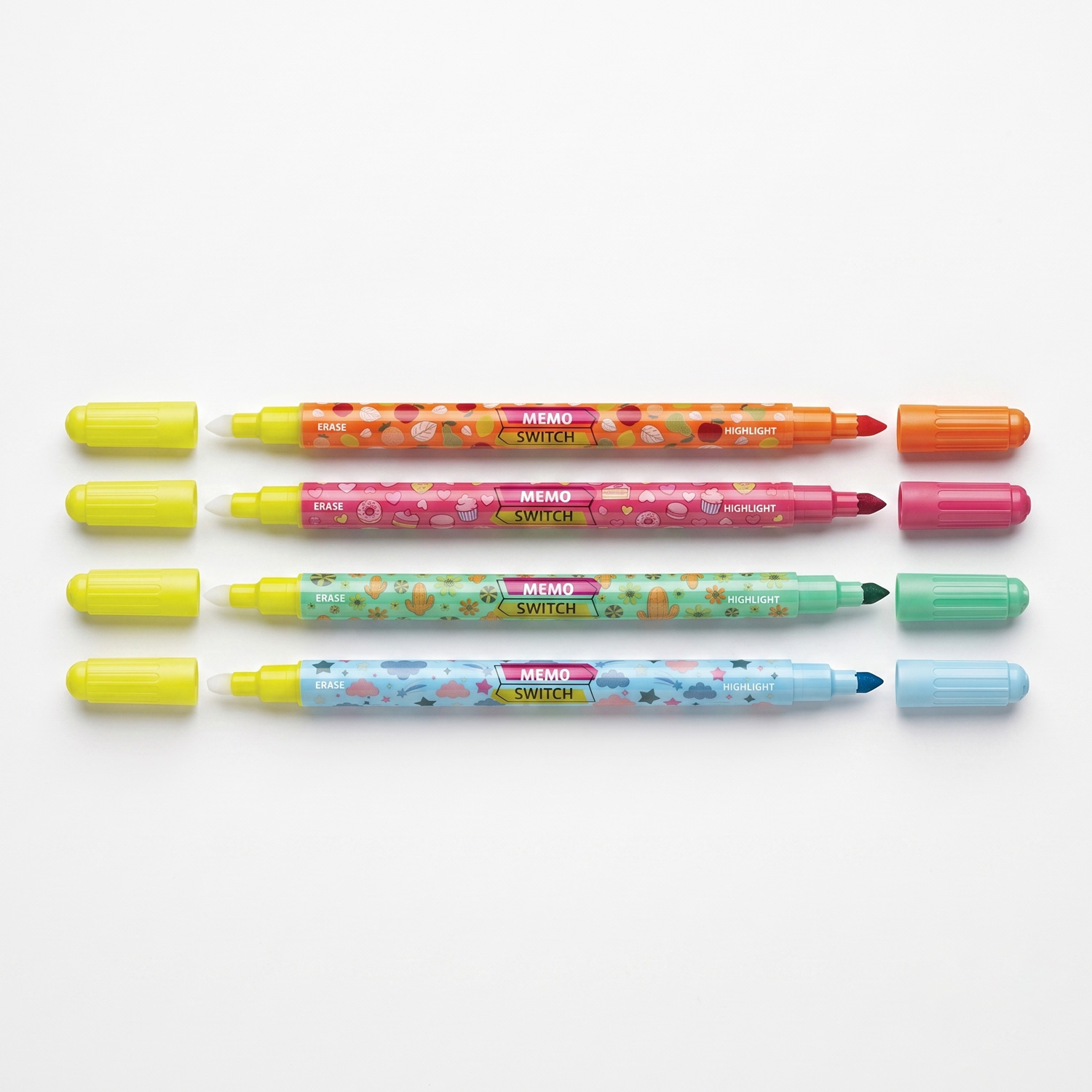Set of 4 Pastel Double-Ended Highlighters CARIOCA Memo Switch Set of 4 Pastel Double-Ended Highlighters CARIOCA Memo Switch
