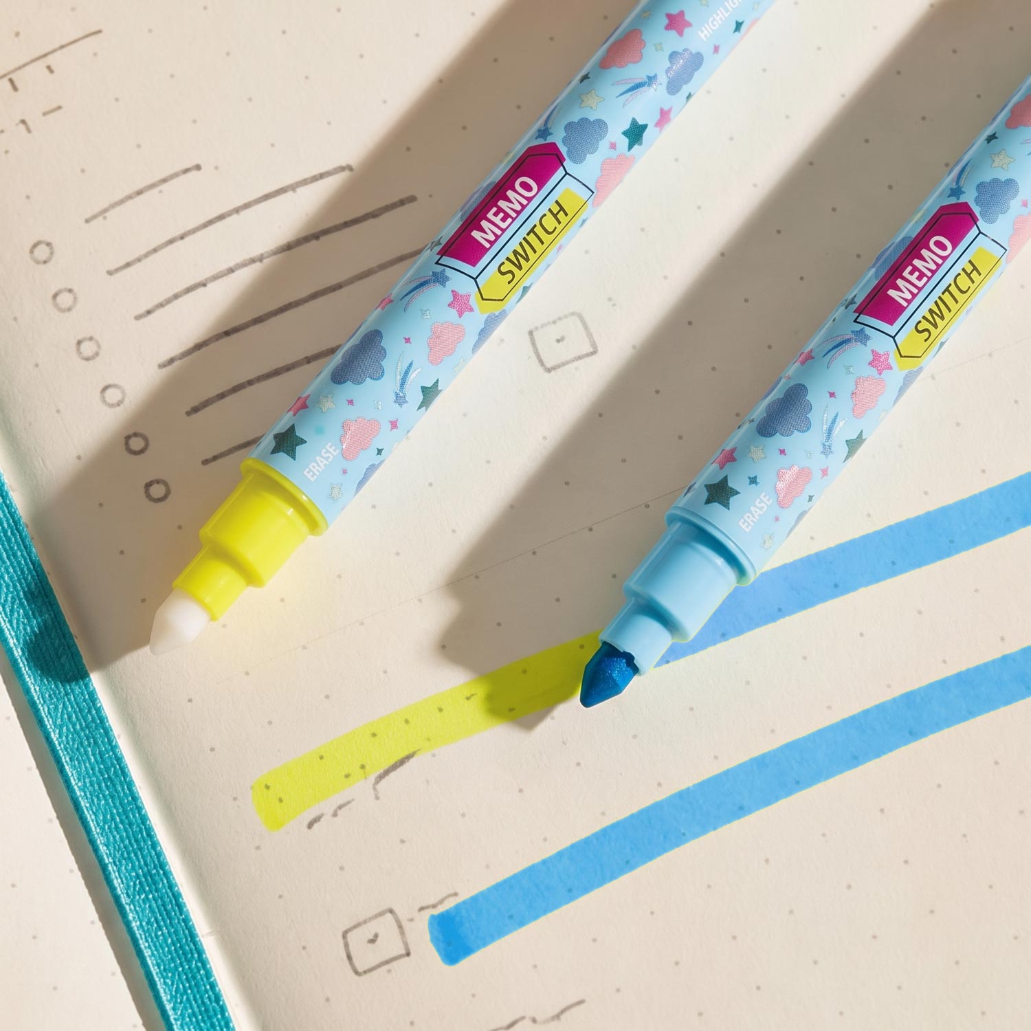 Set of 4 Pastel Double-Ended Highlighters CARIOCA Memo Switch Set of 4 Pastel Double-Ended Highlighters CARIOCA Memo Switch