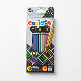 Pack of 12 Carioca Metallic Pencils