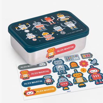 Customizable Robots stainless steel lunch box by A Little Lovely Company