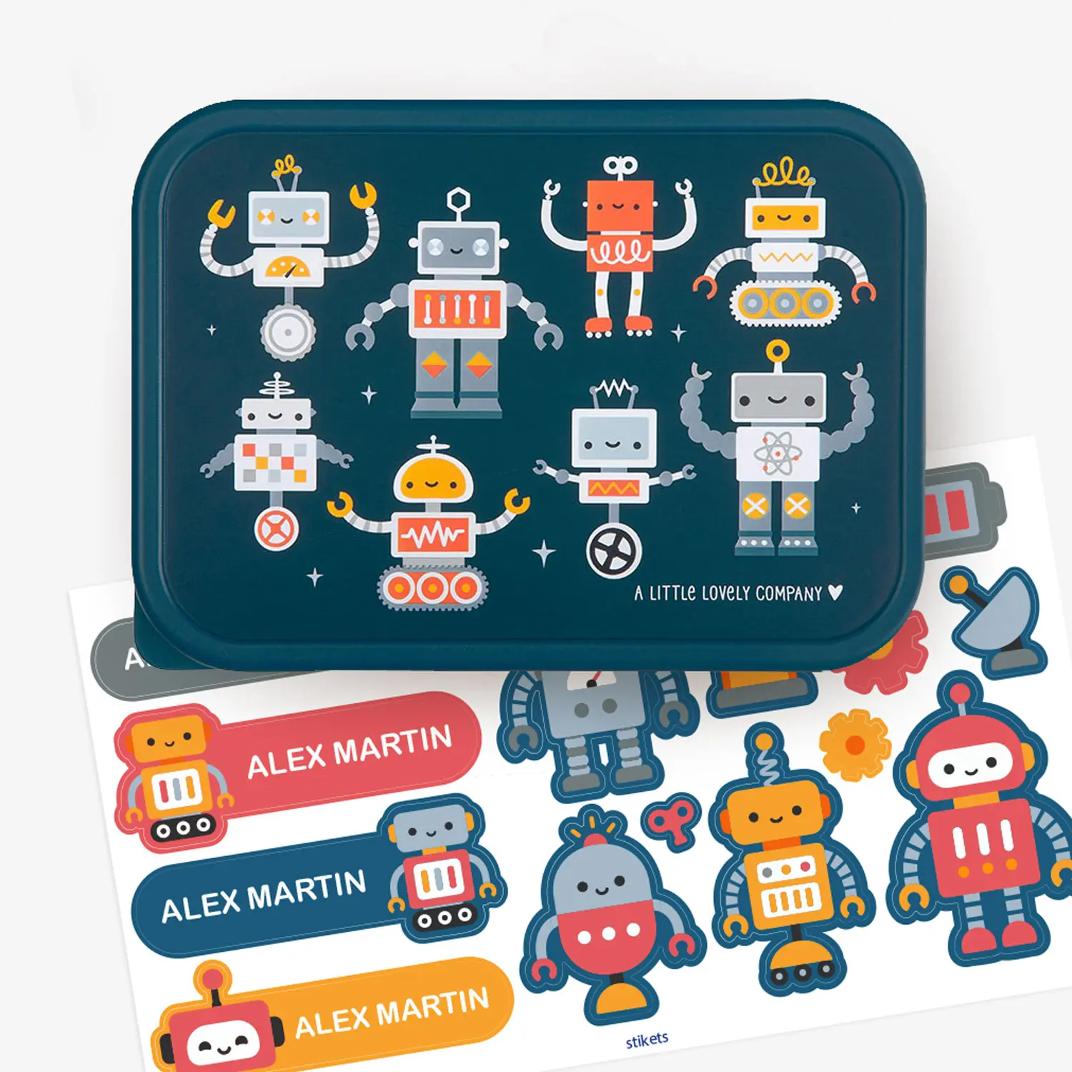 A Little Lovely Company Stainless Steel Lunchbox Robots A Little Lovely Company Stainless Steel Lunchbox Robots