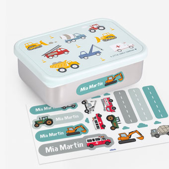 Customizable Vehicles stainless steel lunch box by A Little Lovely Company