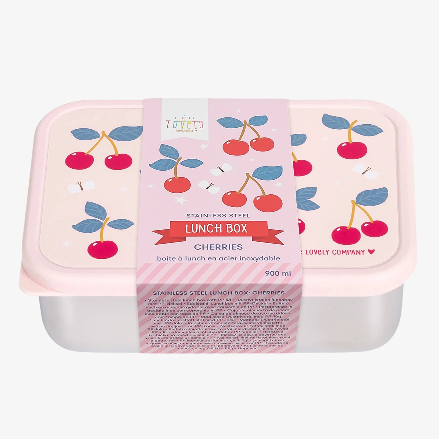 A Little Lovely Company Stainless Steel Lunchbox Cherries A Little Lovely Company Stainless Steel Lunchbox Cherries