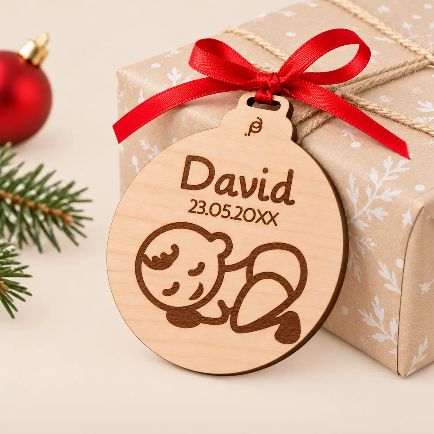 Wooden Christmas Baubles With Your Originals