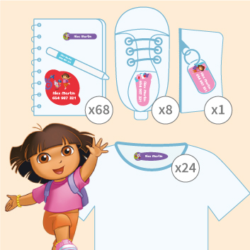 Pack etiquetas de Dora Exploradora